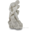 Mármore branco acabar com a escultura nua da estátua dos amantes